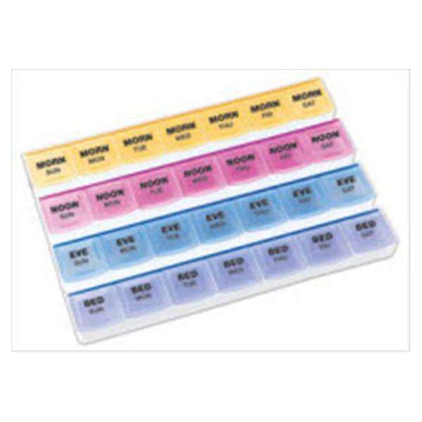 Organizer Pill MediPlanner Plastic 4-A-Day/7-Day Ea